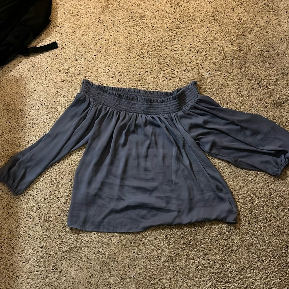 Blue Off the Shoulder Top